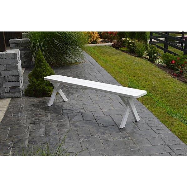 A &amp; L Furniture Yellow Pine Crossleg Bench Size 5ft, 6ft, 8ft Picnic Bench 5ft / Unfinished