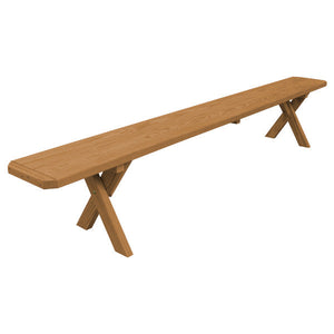 Yellow Pine Picnic Crossleg Bench Size 5ft, 6ft, 8ft Picnic Bench 8ft / Oak Stain