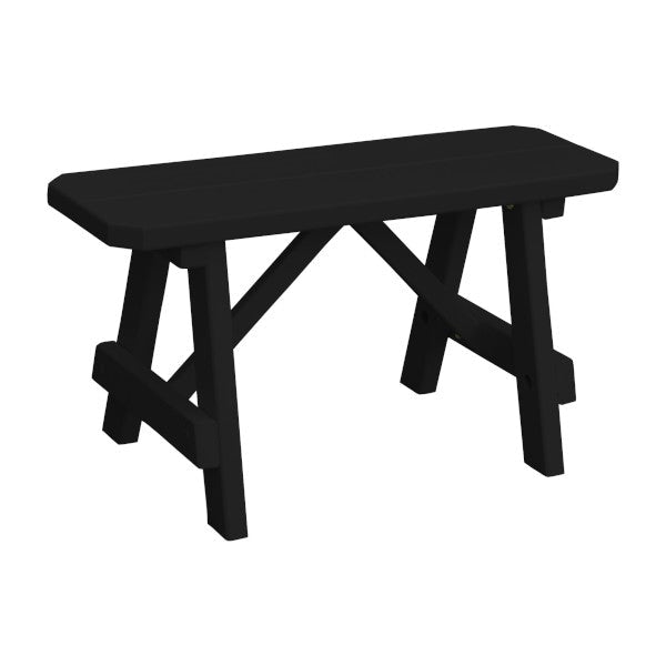 Yellow Pine Traditional Bench Only Picnic Bench 3ft / Black Paint