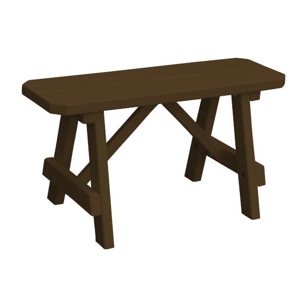 Yellow Pine Traditional Bench Only Picnic Bench 3ft / Coffee Paint