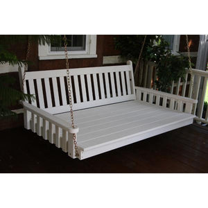 Yellow Pine Traditional English Swing Bed Size 6ft Porch Swing Bed