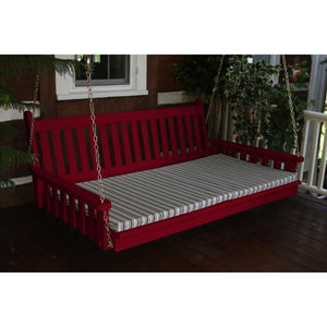 Yellow Pine Traditional English Swing Bed Size 6ft Porch Swing Bed