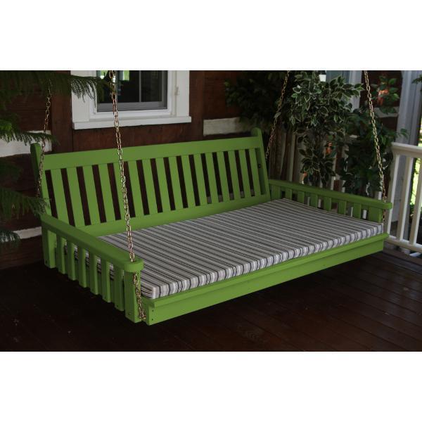 Yellow Pine Traditional English Swing Bed Size 6ft Porch Swing Bed