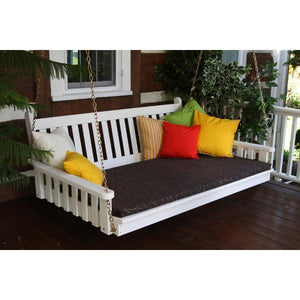 Yellow Pine Traditional English Swing Bed Size 6ft Porch Swing Bed
