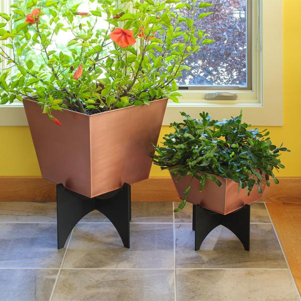 Zaha Planters with Copper Plated Boxes Plated Boxes