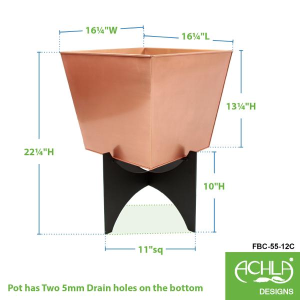 Zaha Planters with Copper Plated Boxes Plated Boxes